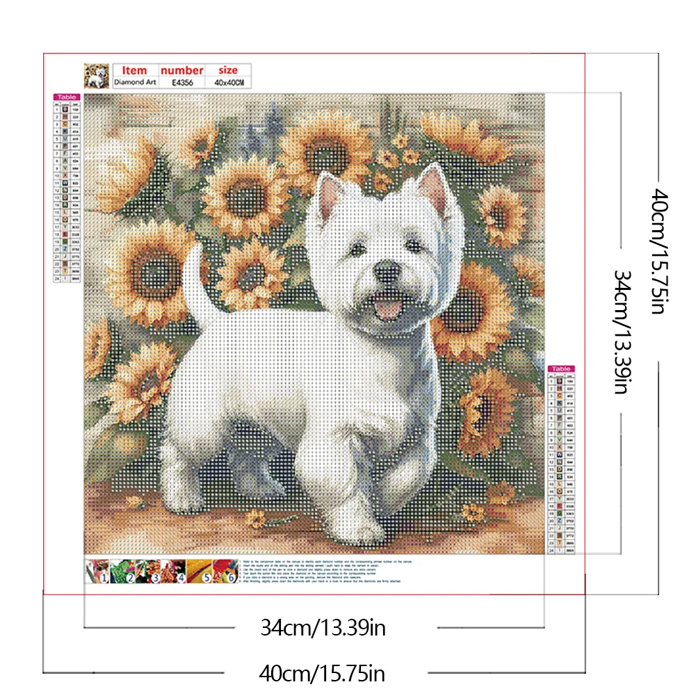 Diamond Painting - Full Round Drill - Sunflower Dog(Canvas|40*40cm)