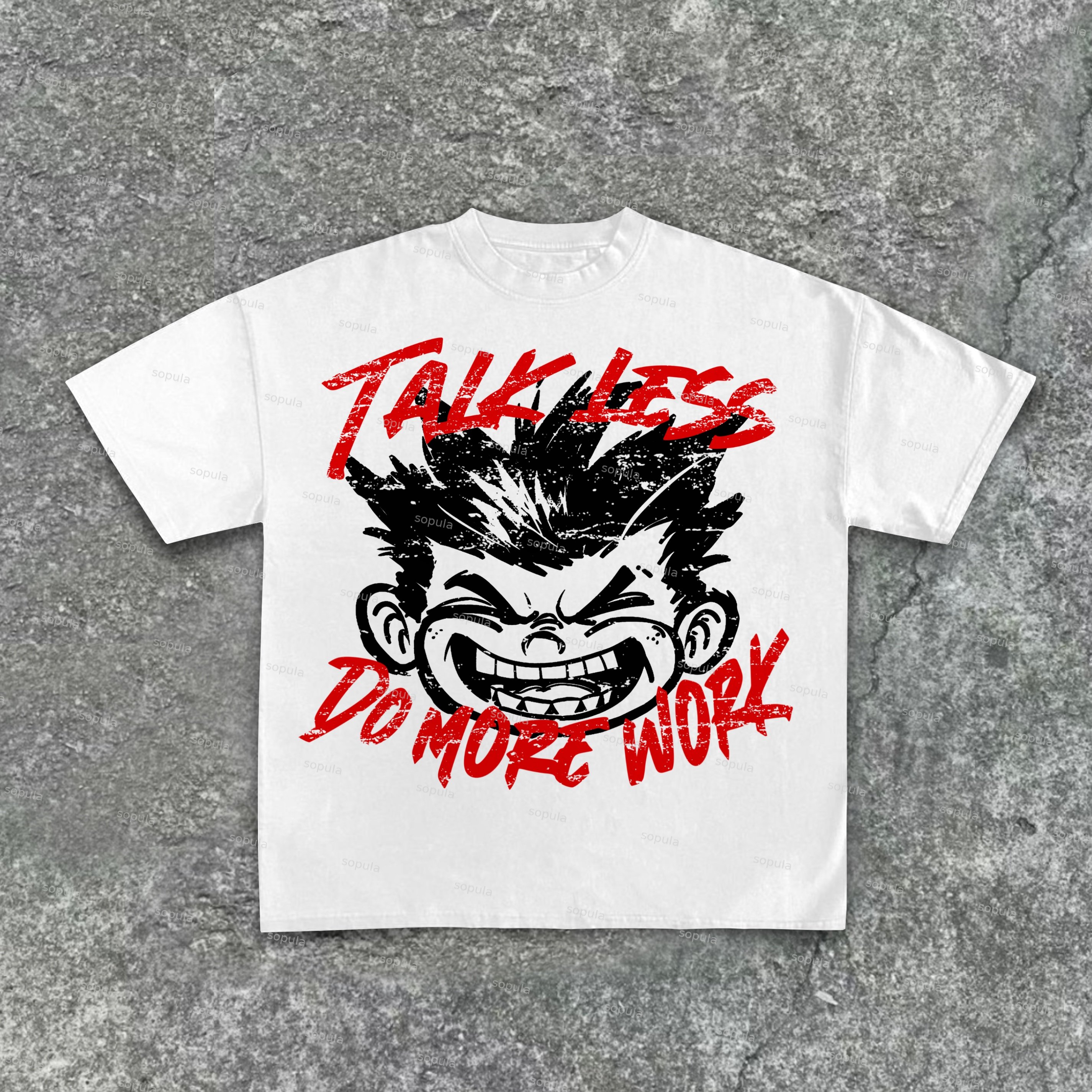 Brother Talk Less And Work More Short Sleeve Cotton T-Shirt - SOPULA