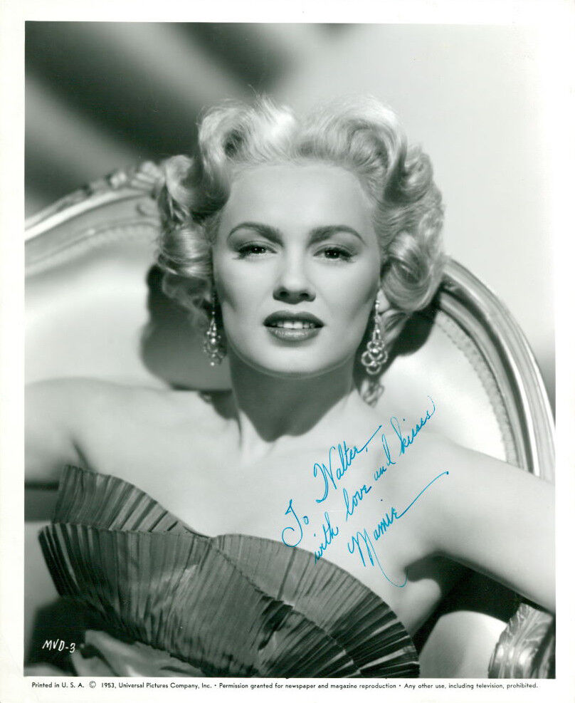 Mamie Van Doren (Vintage, Inscribed) signed Photo Poster painting COA