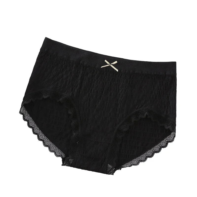 Women's Underwear panties Lace Sexy Panties Lingerie For Female Pure Cotton Soft panties Comfort Briefs Girl Bow Underpants M-L