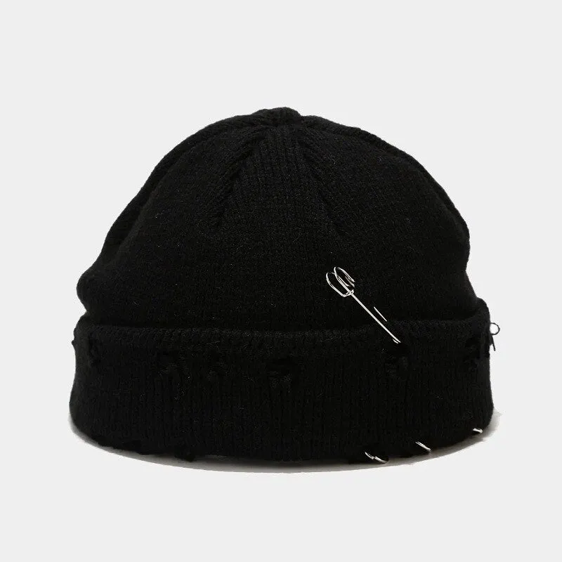 Brownm Distressed Beanie