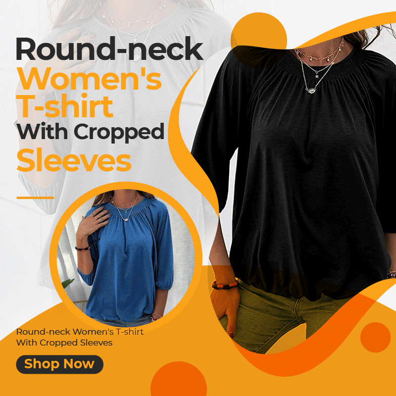 Round-neck Women's T-shirt With Cropped Sleeves