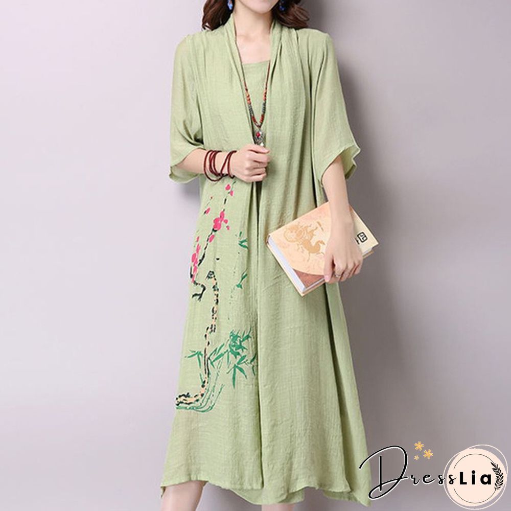 Spring Summer Women's Dress Plus Size Vintage Casual Fashion Half Sleeve Office Elegant One Piece Ladies Fashion Dresses