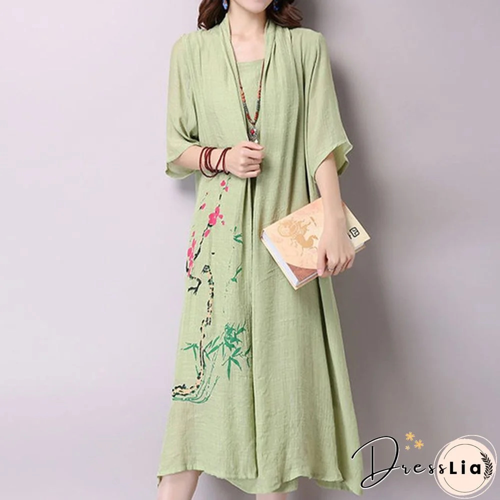 Spring Summer Women's Dress Plus Size Vintage Casual Fashion Half Sleeve Office Elegant One Piece Ladies Fashion Dresses
