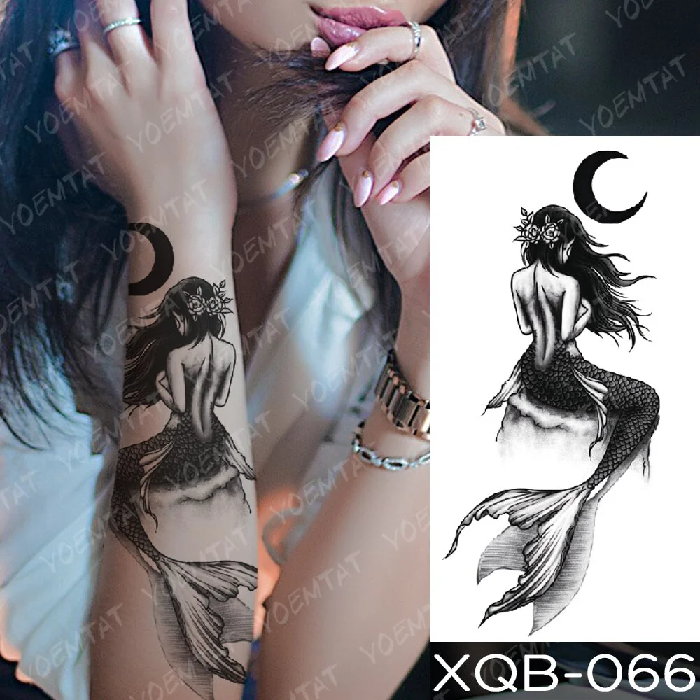 Waterproof Temporary Tattoo Sticker Butterfly Lily Fairy Bird Tattoos Mermaid Girl Body Art Arm Fake Sleeve Tatoo Women Men
