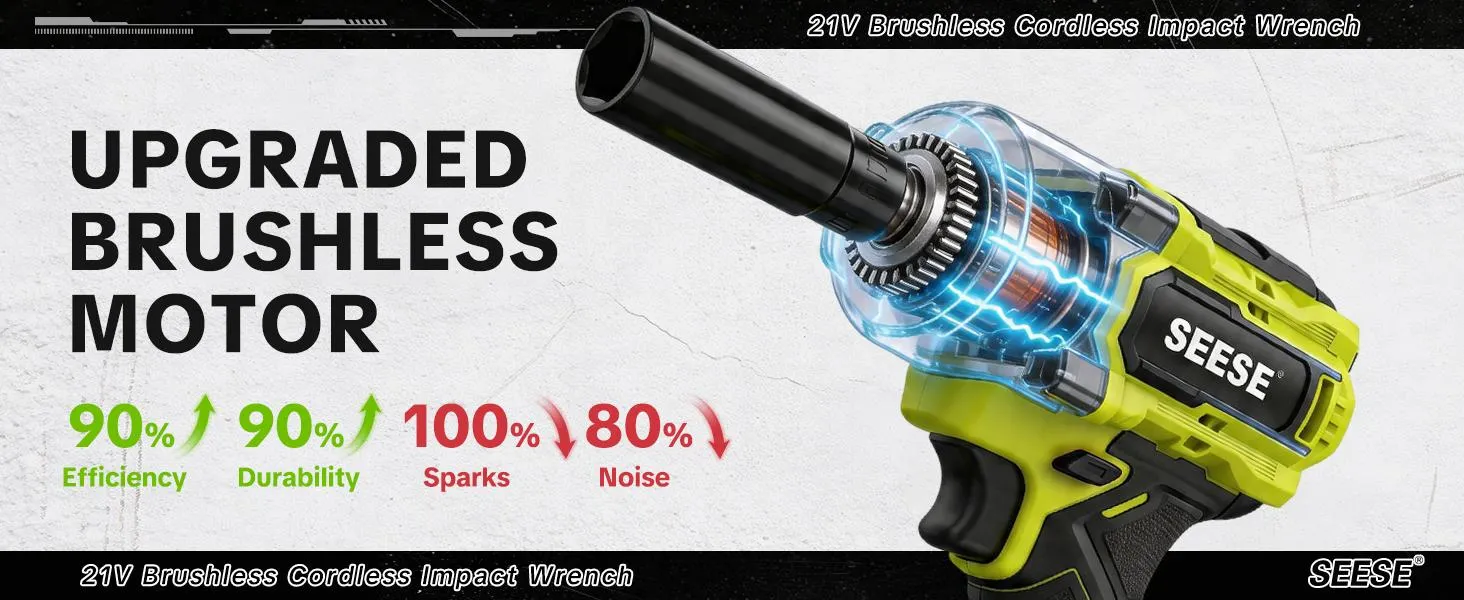 【DealsForYouDays】SEESE 3 in 1 Cordless Impact Wrench 590 FT-LBS(800N.m) 3200IPM 1/2 Impact Gun High Torque Electric Impact Driver Cordless Impact Wrench with 21V 2 x4.0Ah Battery ,LED Light,9 Sockets,8 Drills,6 Screws & Case for HomeCar Tire Lug Nut fathe