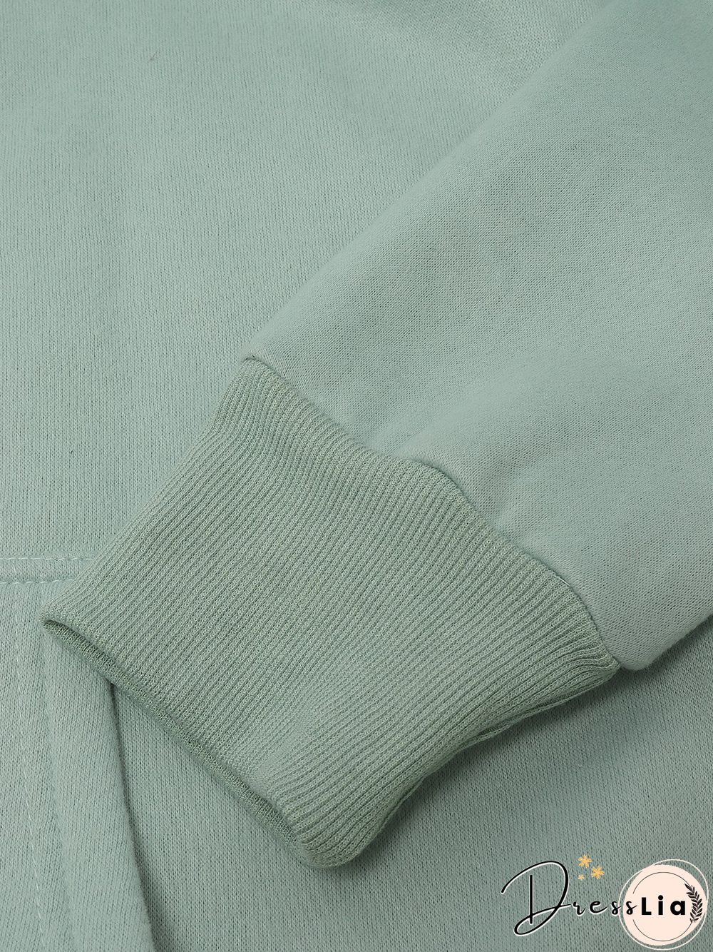 Green Cotton-Blend Casual Outerwear