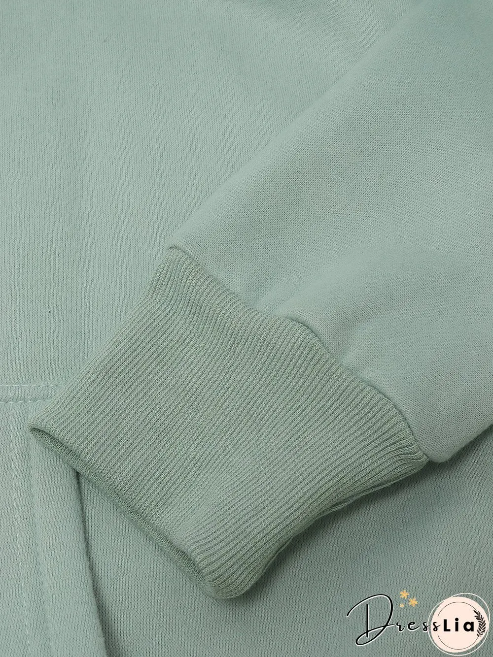 Green Cotton-Blend Casual Outerwear