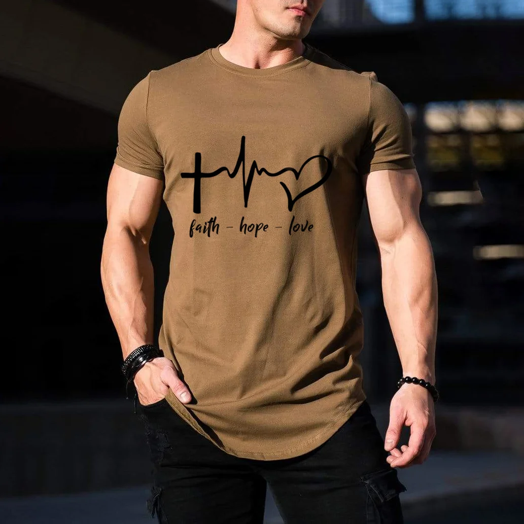 Mens fashion sports round neck short sleeve T-shirt / [viawink] /