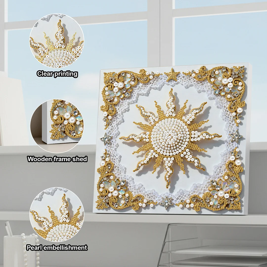 Shining Pearls DIY Pearl Diamond Art Kit for Adults Home Decor 25x25cm With Frame