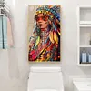 DIY Round Diamond Painting Aboriginal Women Rhinestone Home Decor Mosaic