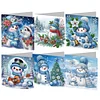 6pcs Diamond Painting Xmas Snowman Greeting Cards Congratulations Cards & Gifts