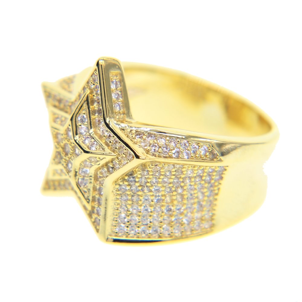 Big Star Ring All Iced Out CZ Stone Hiphop Rings-VESSFUL