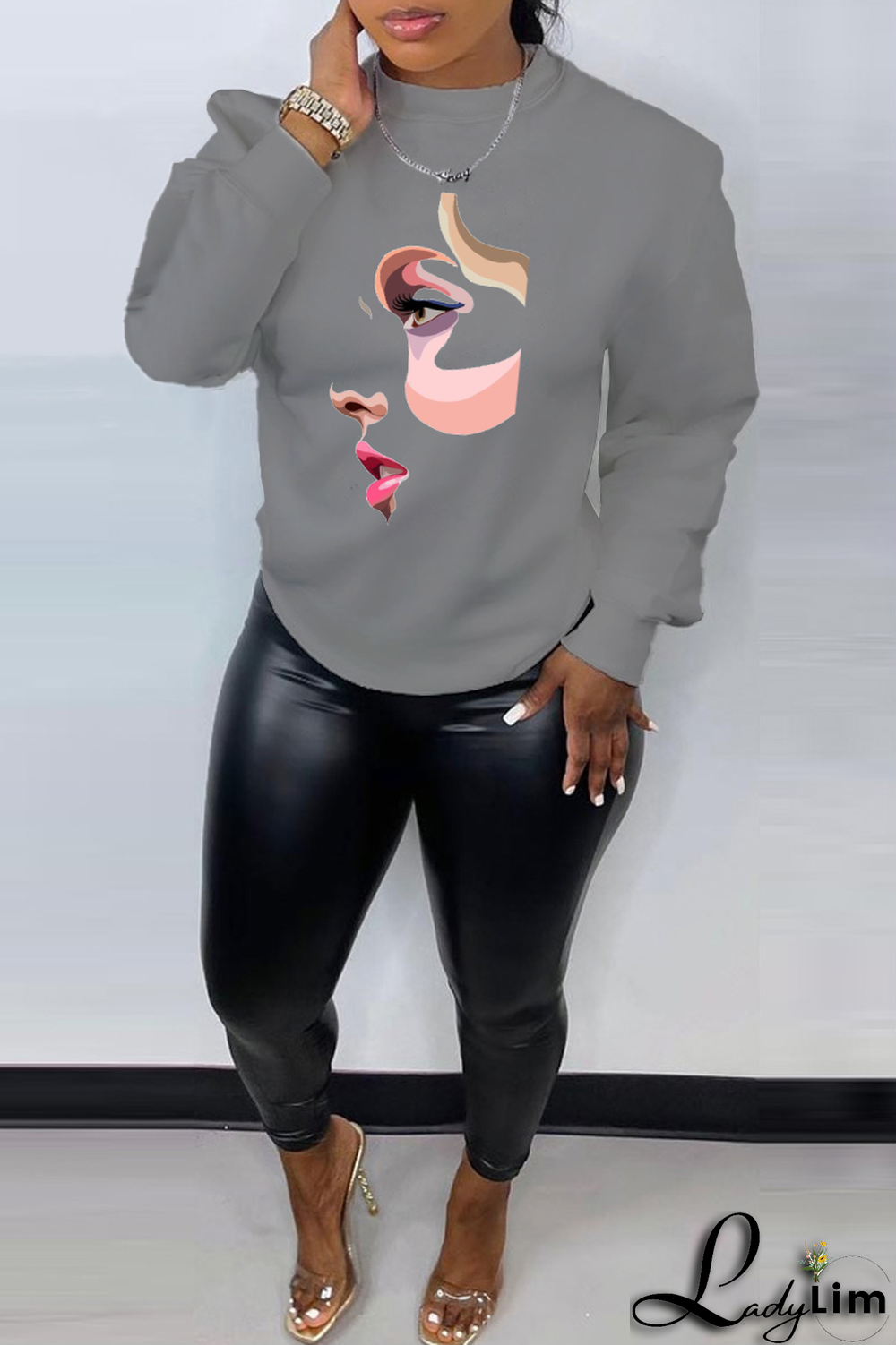 Blue Casual Daily Print Patchwork O Neck Tops