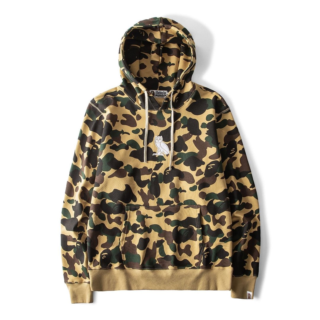 Camouflage Embroidered Eagle Pullover Hoodie Unisex Sweatshirt 