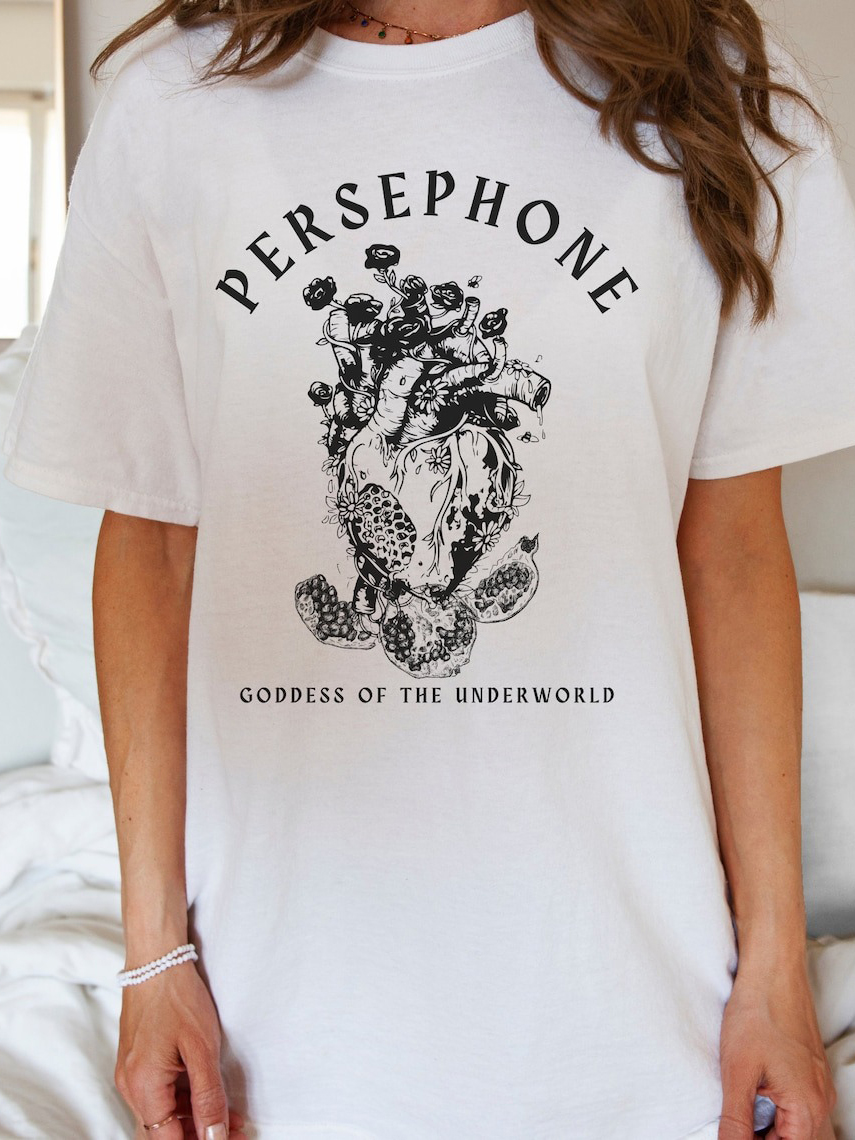 Persephone Greek Goddess Light Academia T-shirt / TECHWEAR CLUB / Techwear