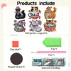 (US Only)6pcs 2D Flat Acrylic Independence Day Cat DIY Diamond Painting Fridge Magnets