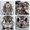 3D Metal Puzzle Kit - Moving Mechanical T-rex Head DIY Model Kit with LED Lights, 330 Pieces Steampunk DIY Assembly Toys Jigsaw Puzzles for Adults Kids, Construction Toy