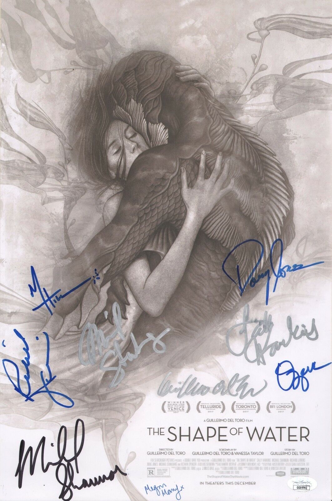 SHAPE OF WATER Cast x9 Authentic Signed Guillermo del Toro