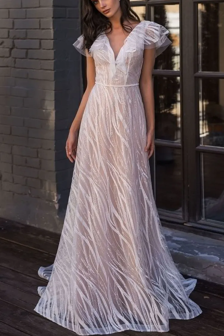 Silver Sequin V Neck Cutouts Long Prom Dress
