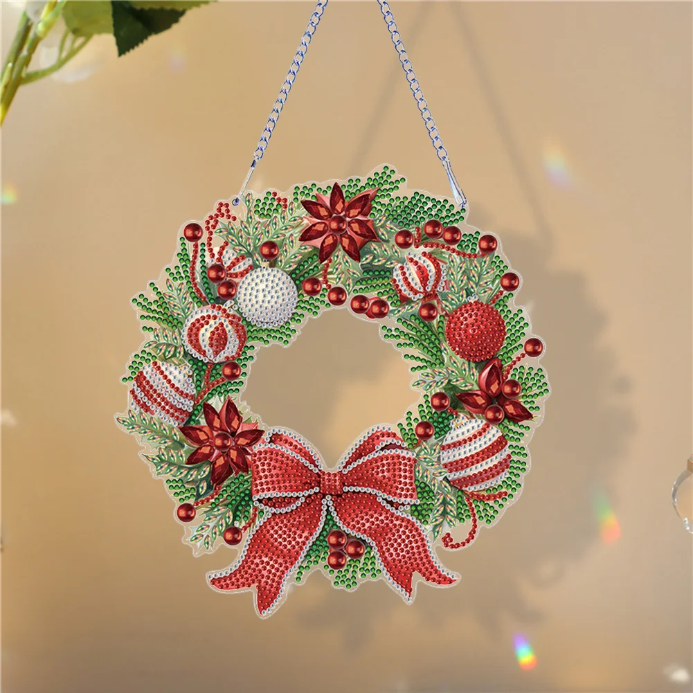 DIY Flower Wreath Acrylic Special Shaped Diamond Painting Wall Decor Wreath