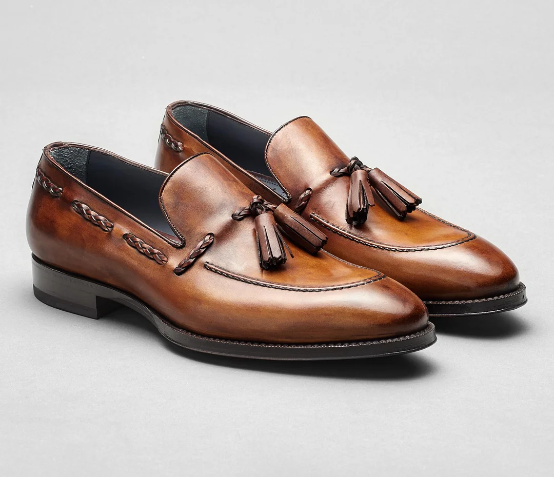 The Varesse Tabacco Men's Loafers w/ Tassels