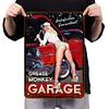 [Grande Taille]Garage girl dame - Panneaux en &eacute;tain m&eacute;tallique(30*40cm)