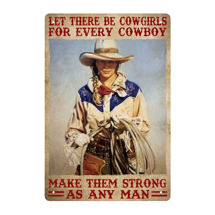 West cowboy - enseigne en étain vintage - 7.9x11.8 & 11.8x15.7inch