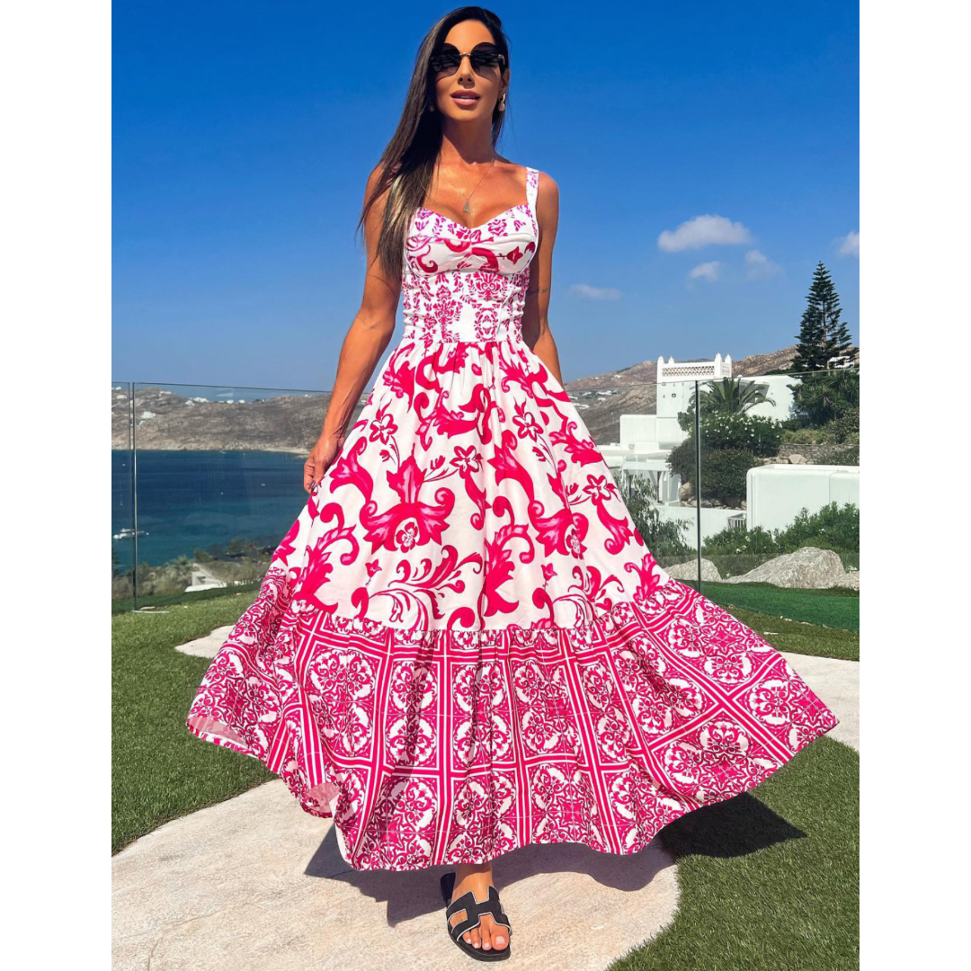 Ballifyex 2025 New Print Swimwear Cover Up Sexy Beach Dress Women Summer Ladies Crossover Tie Dress Bikini Dress Bathing Suit Beach Wear T