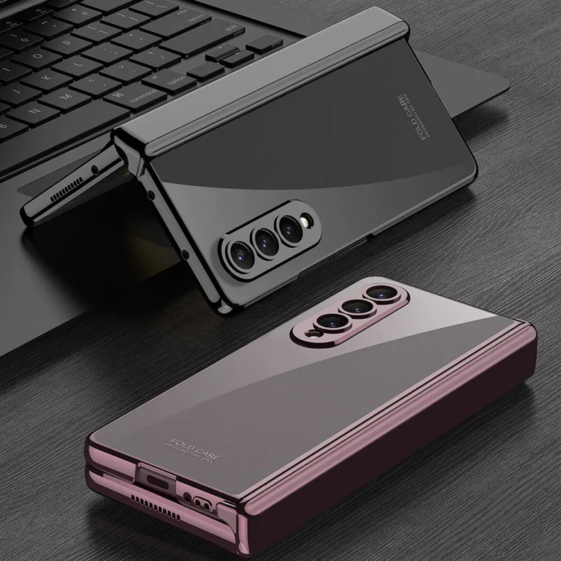 For Samsung Fold3/4 Transparent Magnetic Folding Shaft Phantom Mobile Phone Case