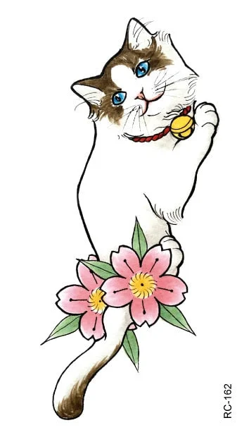 Mermaid Cat Fox Flower Wind chimes rabbit Waterproof Temporary Tattoo Sticker Rose Flash Tattoos Body Art Fake Arm tatoo Women