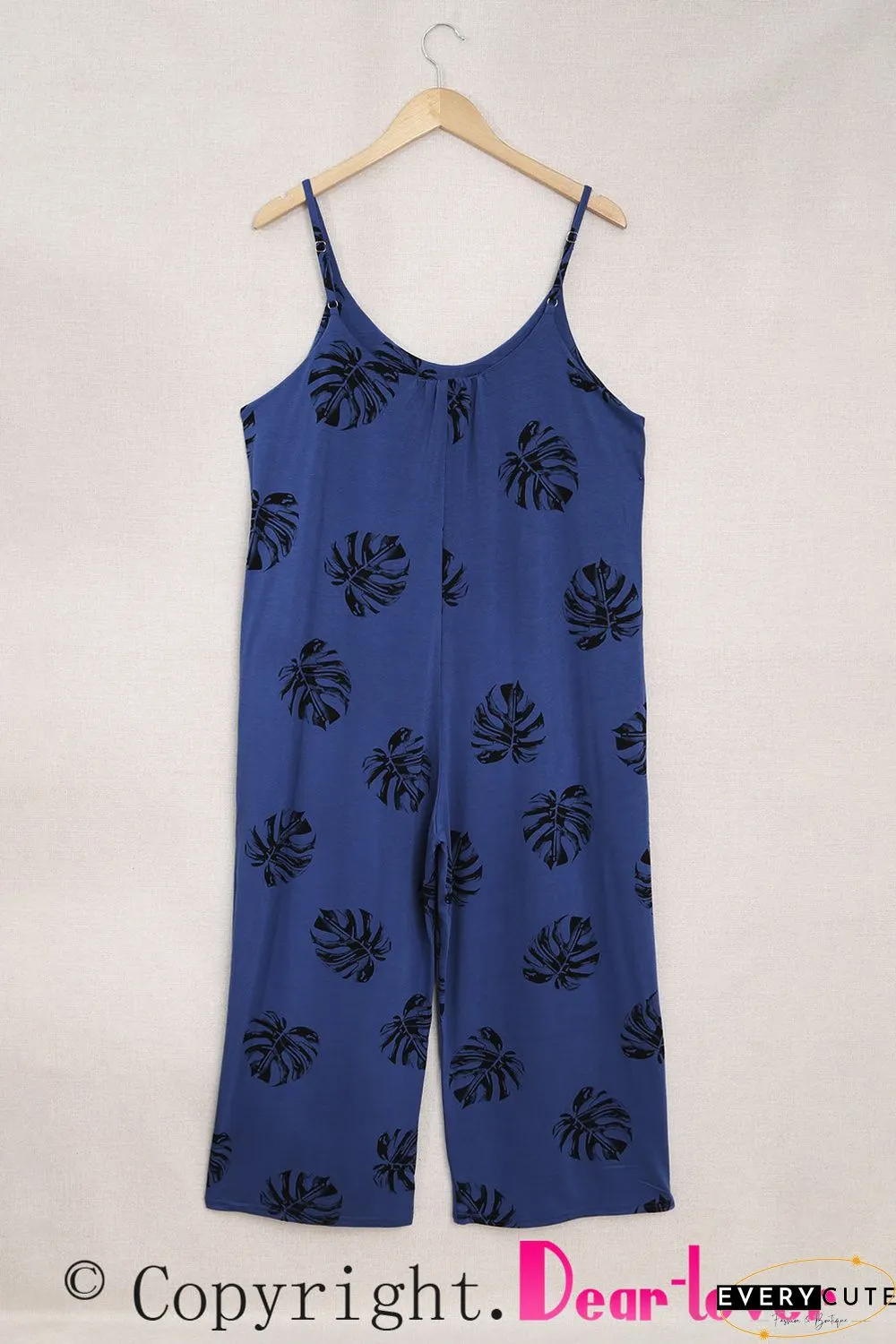 Print Spaghetti Strap Wide Leg Jumpsuit