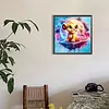Cartoon Lions Under the Moonlight Full DIY 5D Round Drill Diamond Paintings Picture Arts Craft for Adults/Beginners Gift Idea Home Wall Decor Diamond Crystal Rhinestones Painting Kits 11.7x11.7In