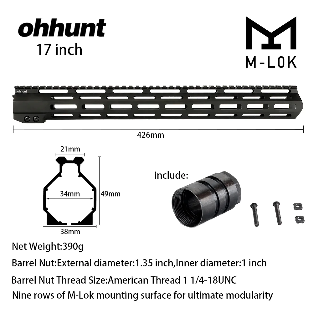 ohhunt ® AR15 Free Float M-LOK Handguard 
