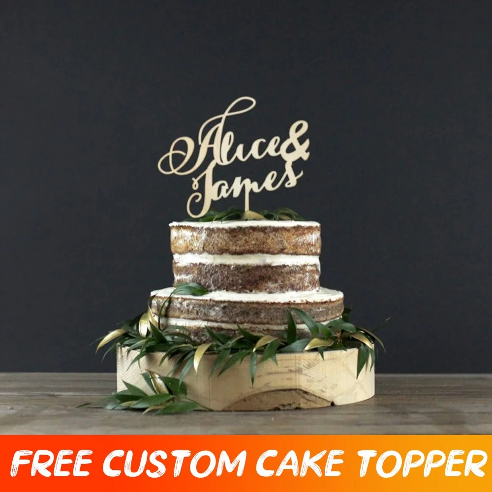 Custom Wedding Cake Topper Decor Happy Birthday Cake Topper Personalized Wedding Cake Topper Party Decoration For Anniversary