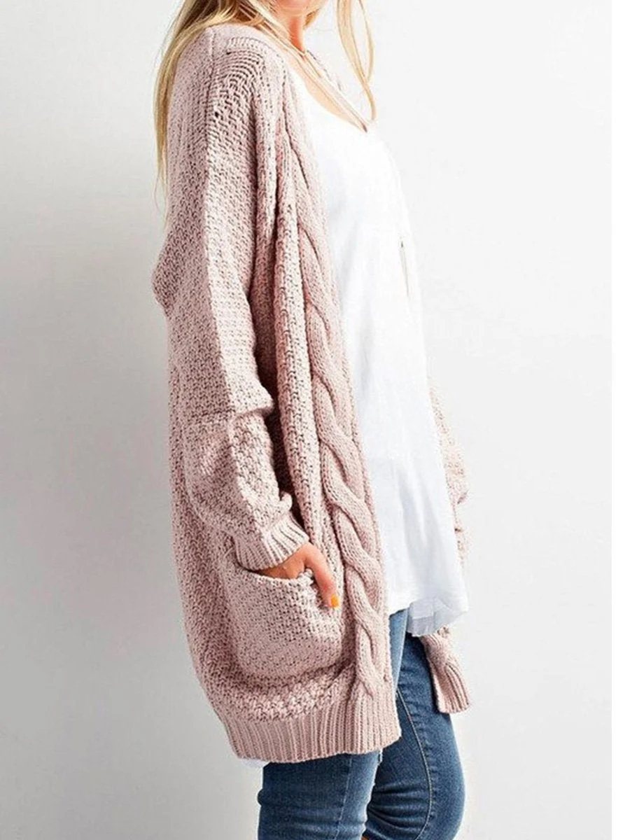 Solid Color Knitting Sweater Cardigan