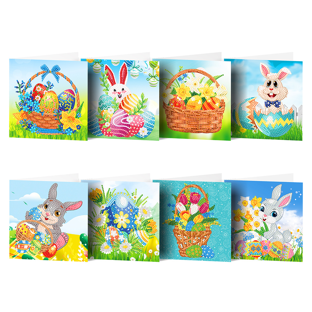 8pcs Diamond Painting Greeting Festival Cards Special-shaped Drill (HKDZ11)
