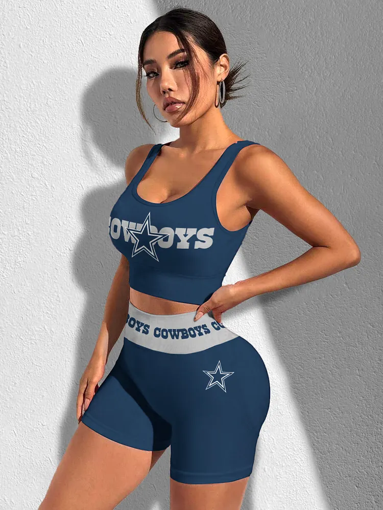 Dallas Cowboys Sports Bra & Shorts Gym Set