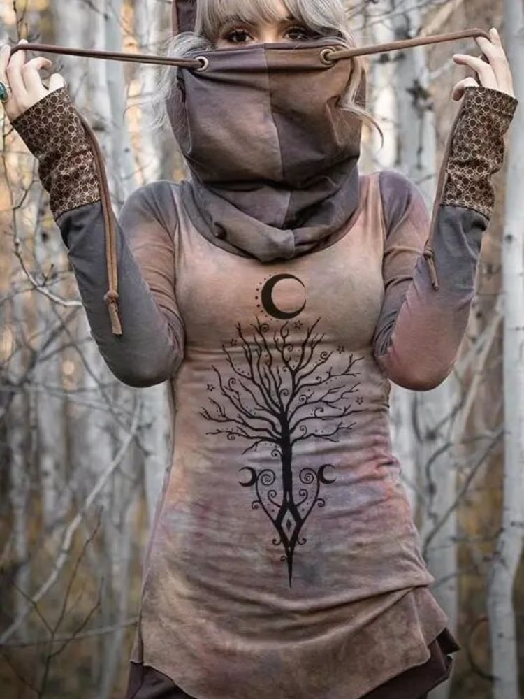 Tribal Tree Totem Tie Dye Sweatshirt