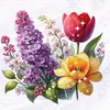 Lilac And Tulip-Partial 11CT Stamped Cross Stitch Bead Embroidery 36*36cm/14.17*14.17in tapestrymarket