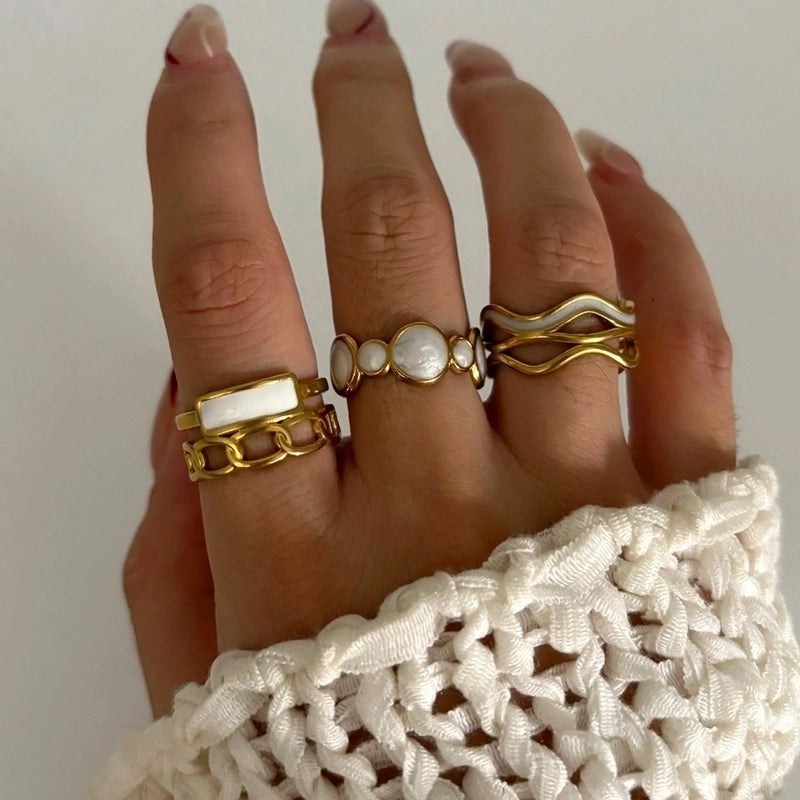 Elegant Solid Color 316L Stainless Steel  Enamel Stainless Steel Rings