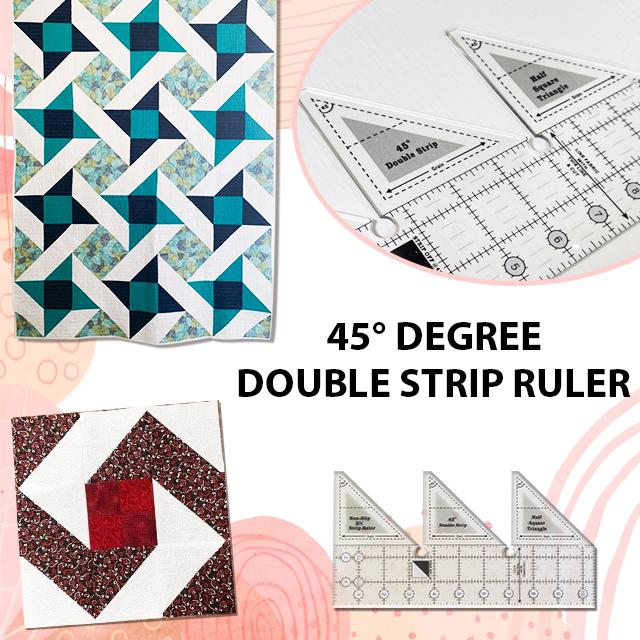 45° Degree Double Strip Ruler With Instructions
