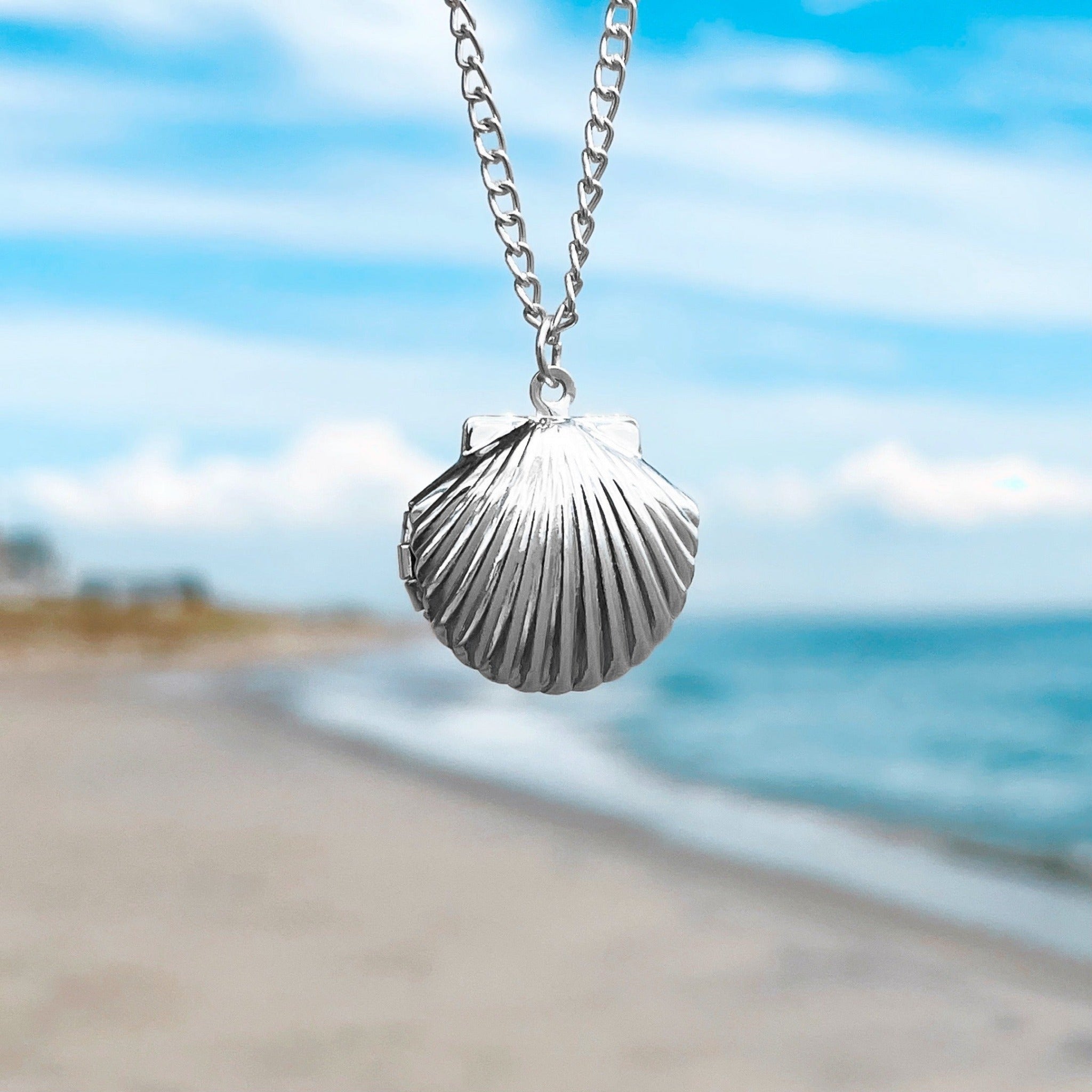 Fan Shell Locket Necklace