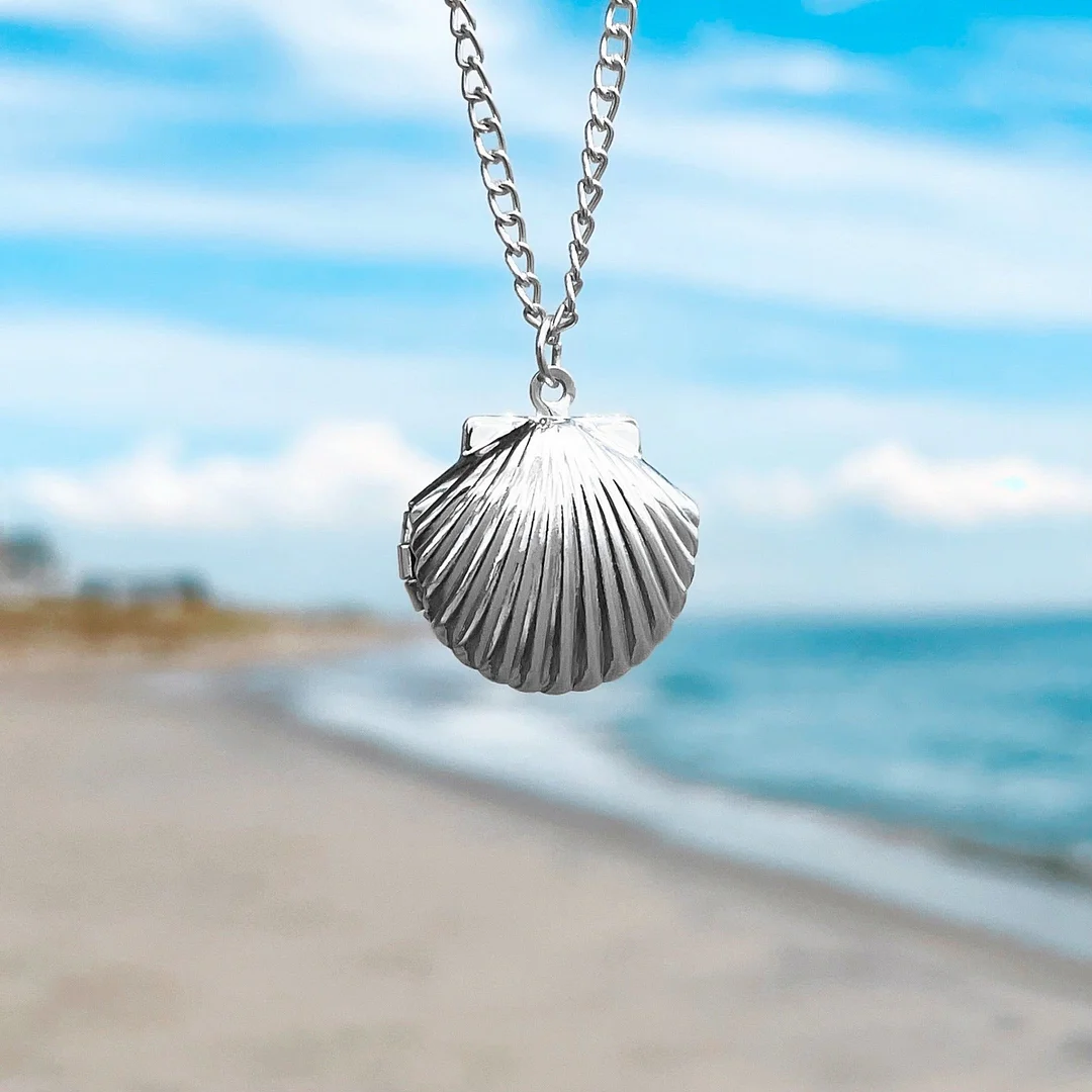 Fan Shell Locket Necklace