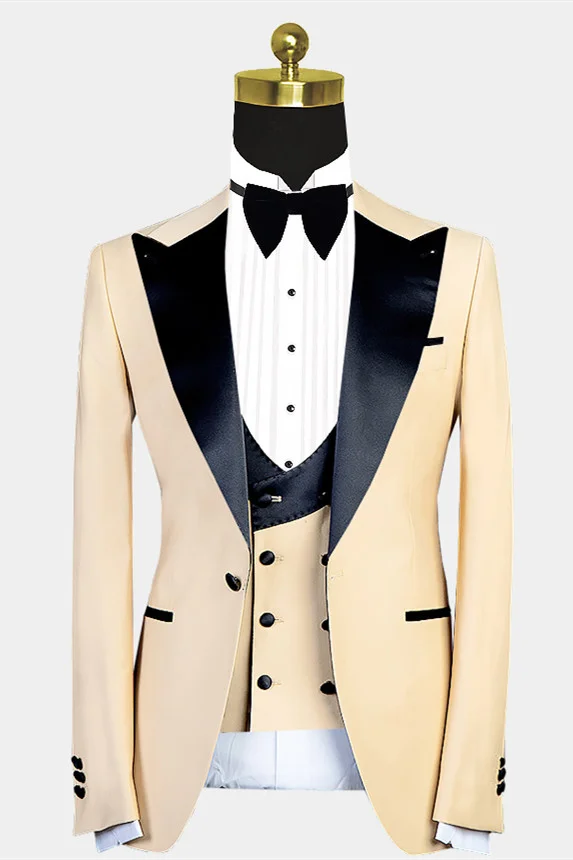 Daisda Stylish Peaked Lapel Slim Fit Wedding Suit For Men