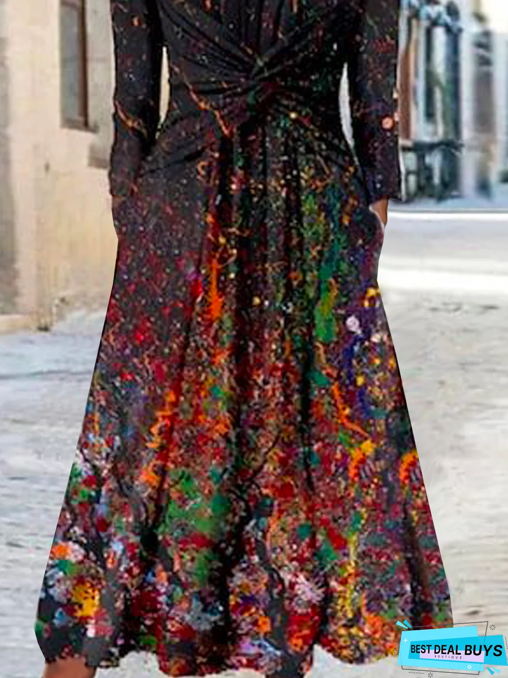 Abstract Casual Jersey Dress