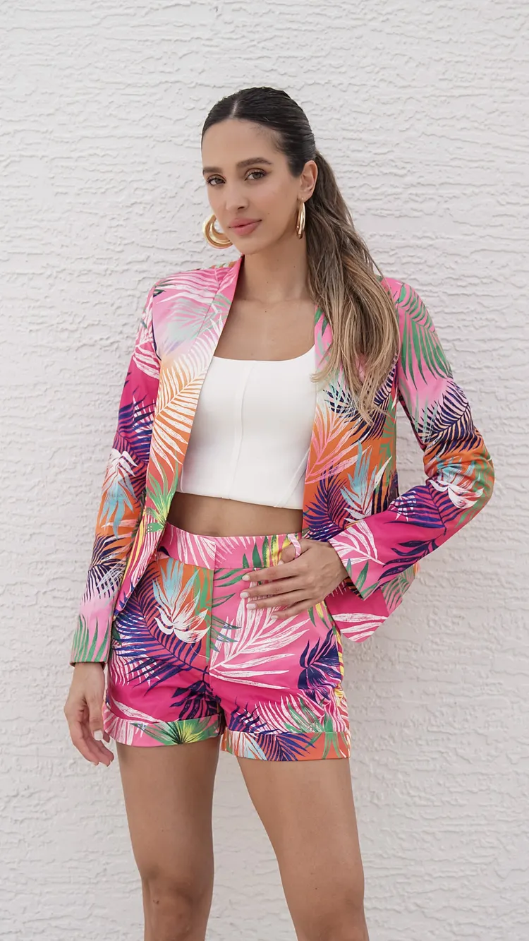 Tropical Print Blazer