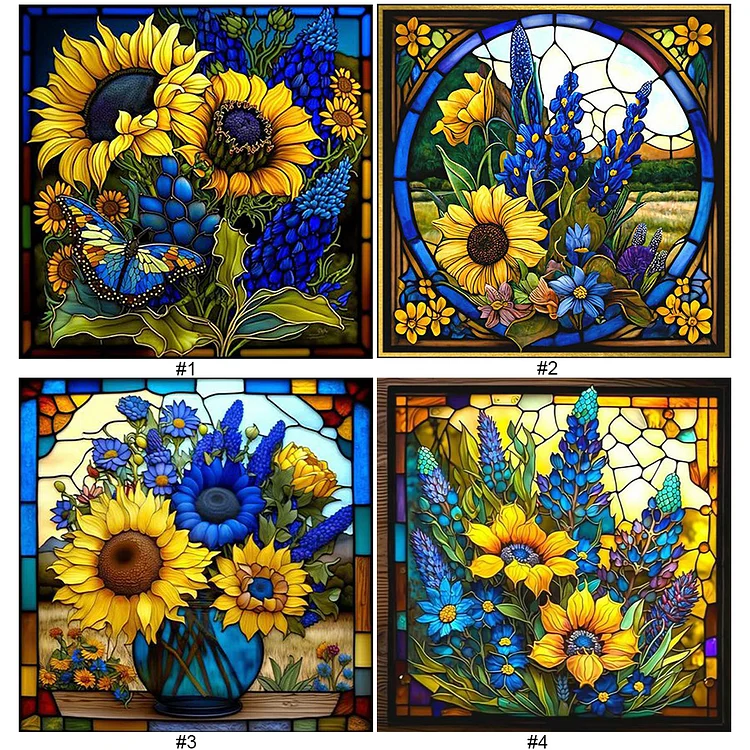 Diamond Painting - Full Round - Stained Glass Sunflower(45*45cm)