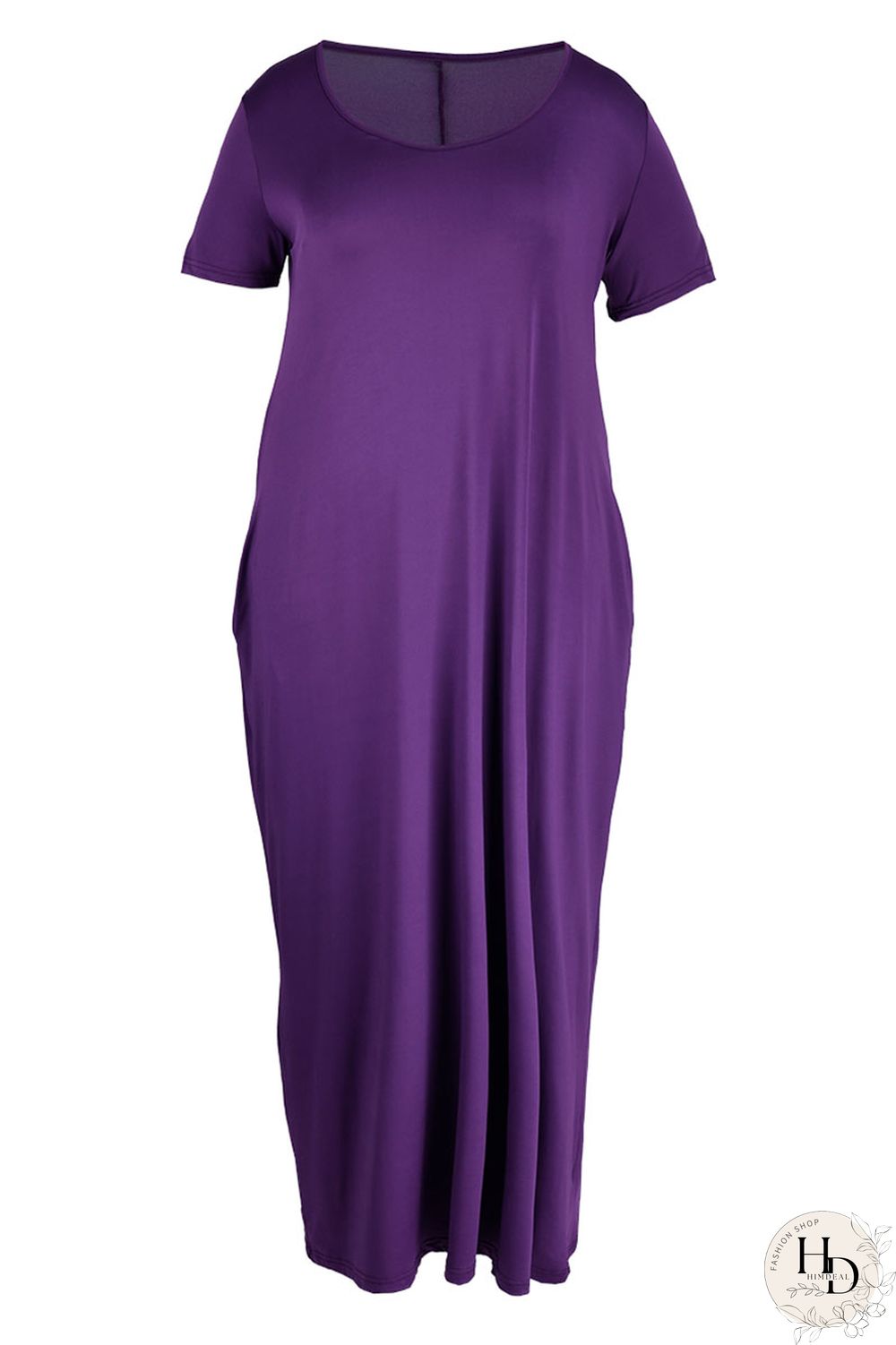 Pink Fashion Casual Plus Size Solid Patchwork V Neck Short Sleeve Dress