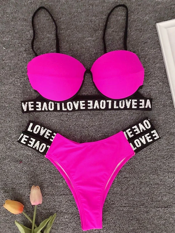 Sports Bandage Split Bikini Swimsuit